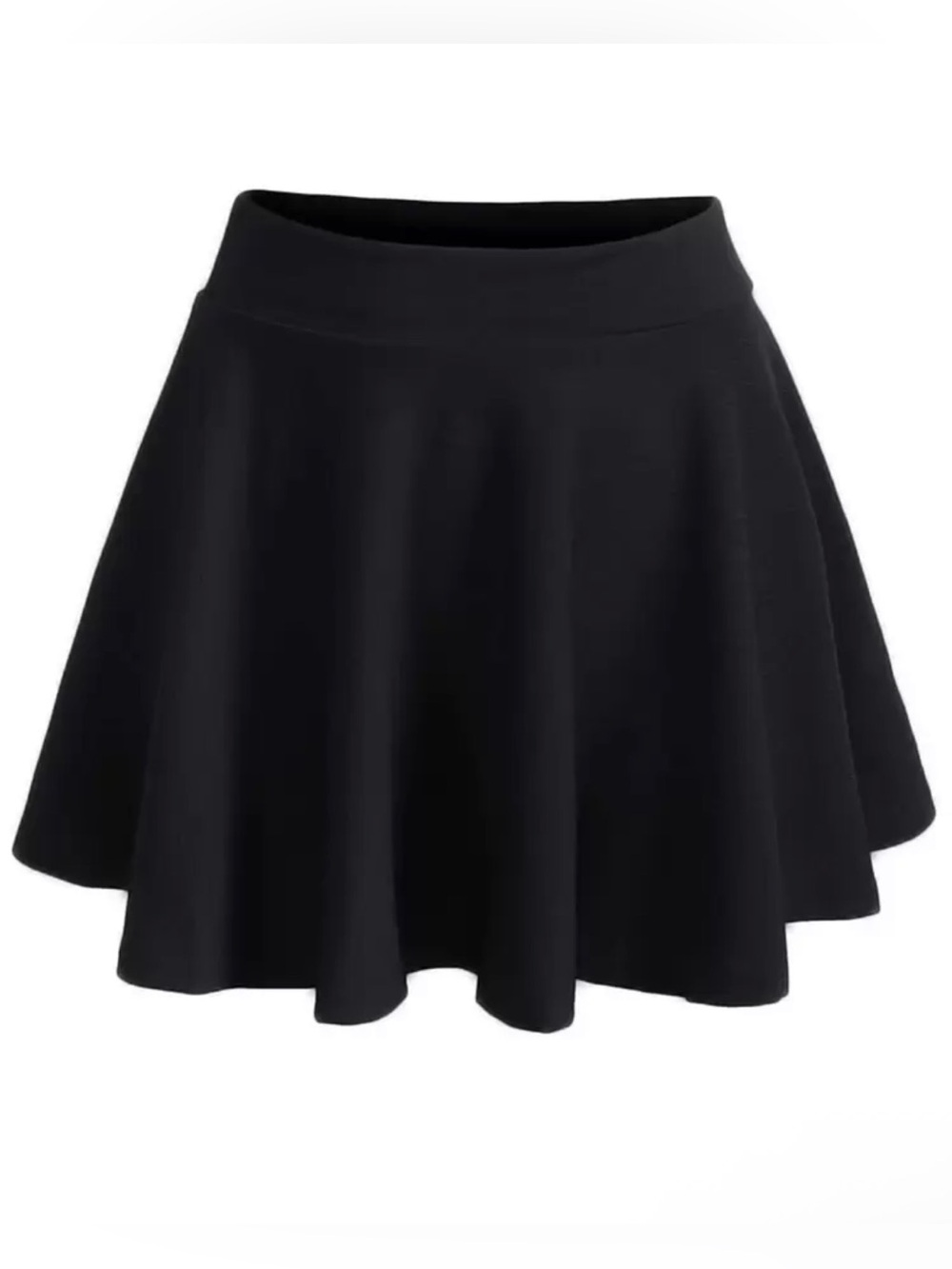 SHEINCurve Black Flared Circle Skirt - Classic Skater Style